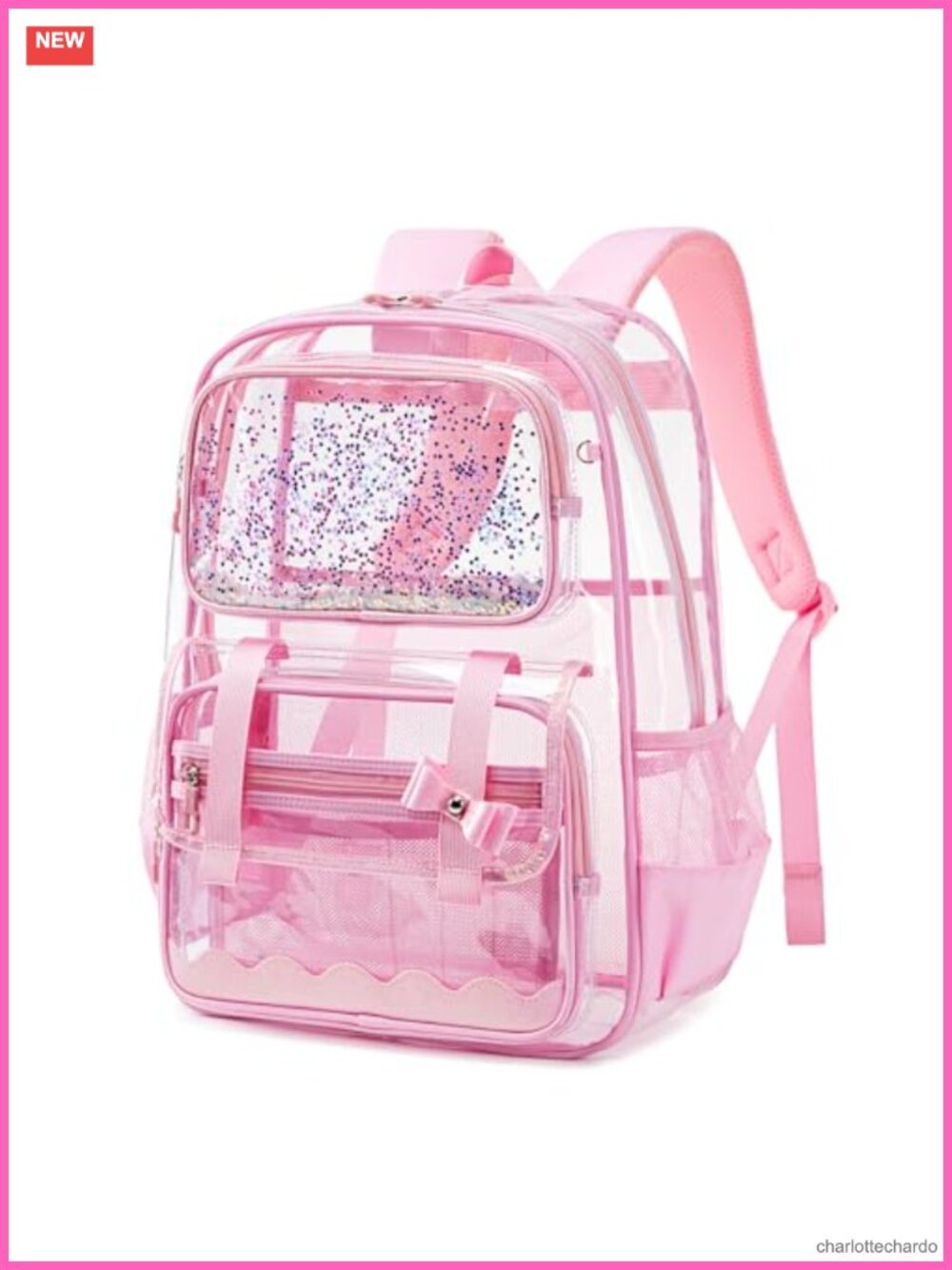 Clear Backpack for Girls, Transparent See Through Stadium Approved Heavy Duty